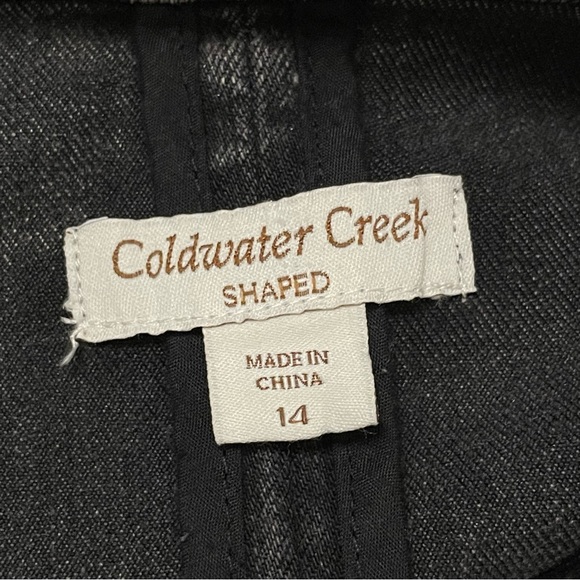 Coldwater Creek Shaped charcoal gray faded, stretch denim blazer, Sz 14 - Picture 14 of 14